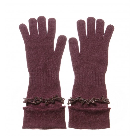 Cashmere Blend Gloves with Handmade Lace Decoration packaged in Signature box